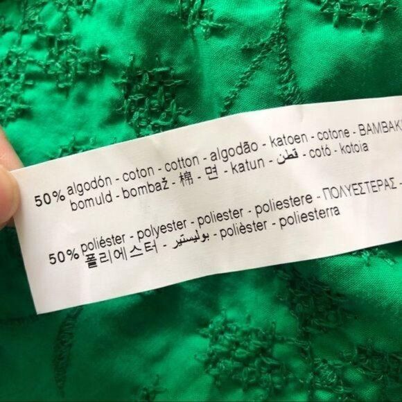 Zara Knotted Embroidery Green Top Small - Picture 10 of 10